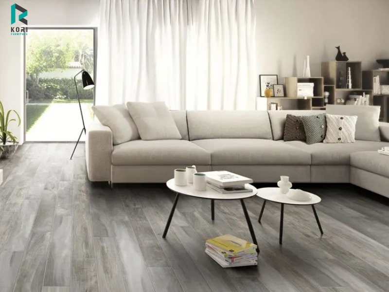 Phối nội thất với sàn gỗ xám