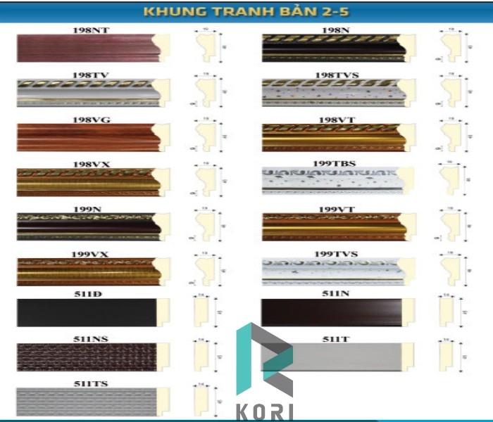 Khung tranh treo tường bản 2cm-5cm