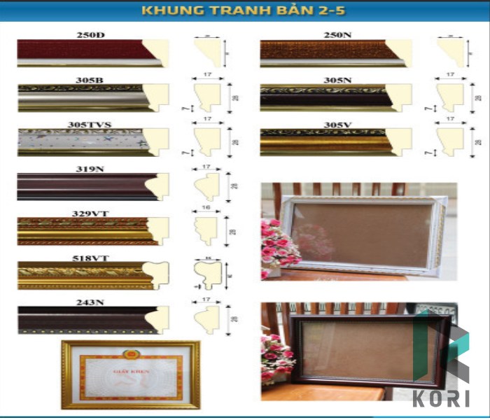 khung tranh ảnh bản 2cm-5cm