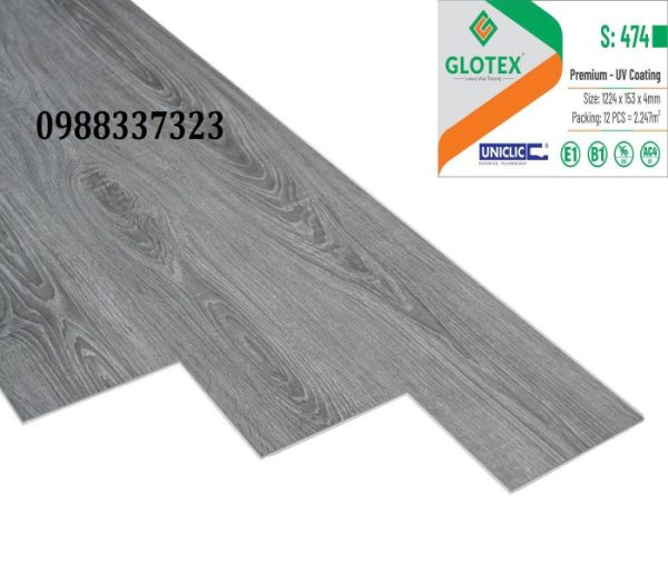 Sàn nhựa hèm khóa 4mm Glotex S474