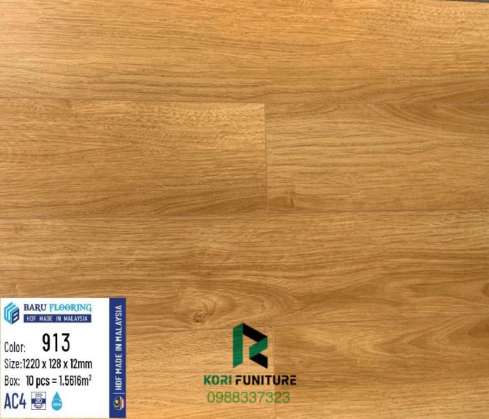 Sàn Gỗ BARU Flooring 913 HDF Malaysia 12mm