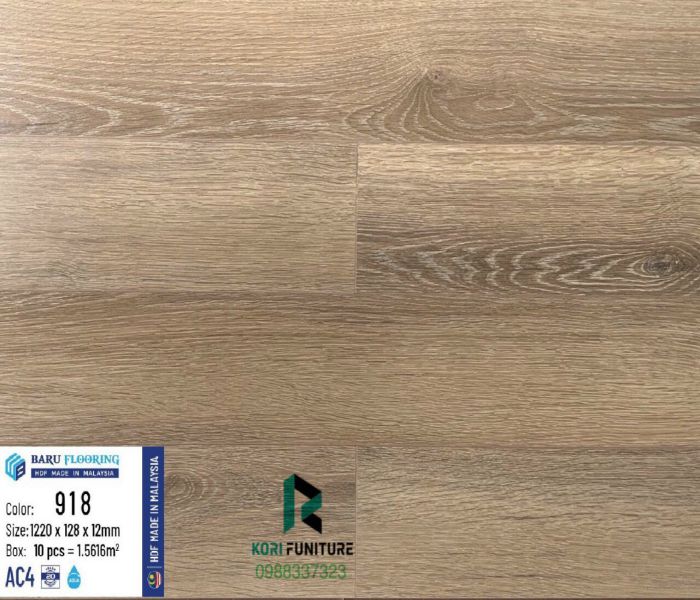 Sàn Gỗ BARU Flooring 918 HDF Malaysia 12mm