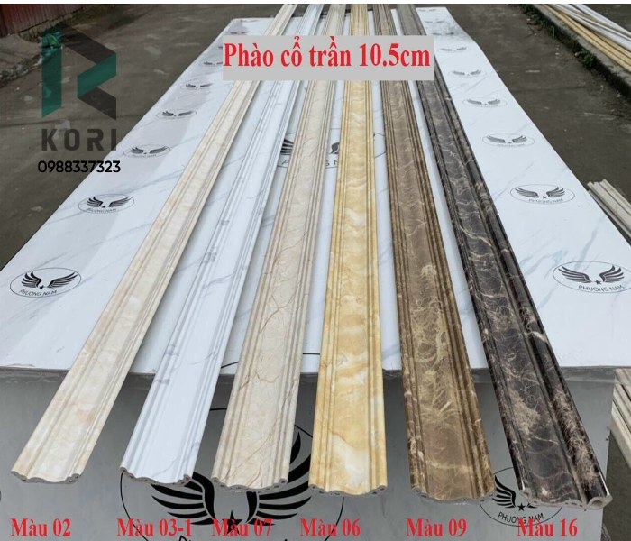 Phào cổ trần pvc vân đá