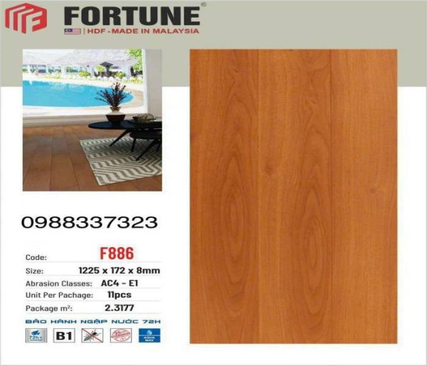 Sàn Gỗ Fortune F886 8mm