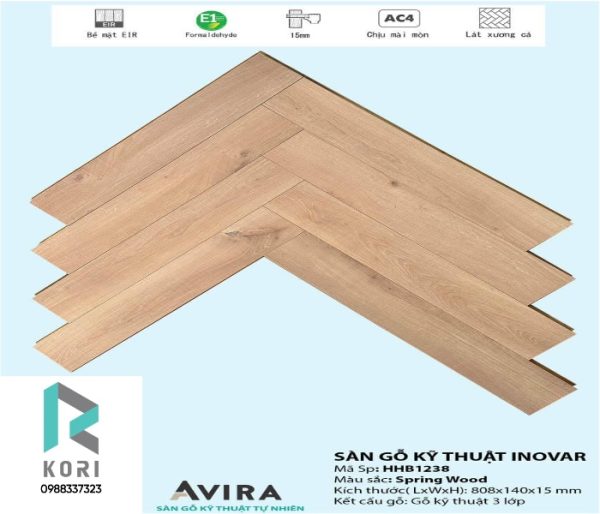 Sàn Gỗ Xương Cá Inovar HHB1238