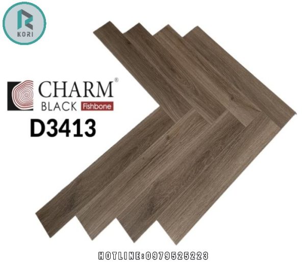 Sàn Gỗ Xương Cá Cốt Đen Charm Black D3413