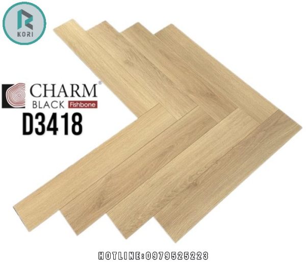 Sàn Gỗ Xương Cá Cốt Đen Charm Black D3418