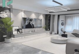 Vách than tre phòng khách