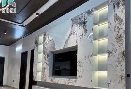 Tấm than tre in tranh giả đá