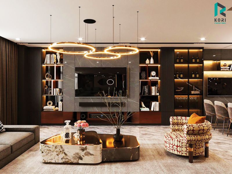 Phối màu sàn gỗ và nội thất theo phong cách hiện đại