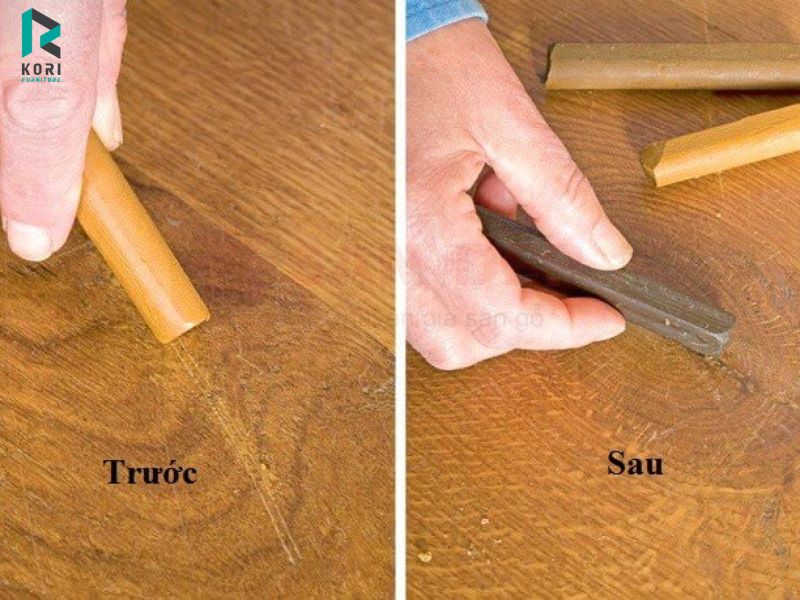 Xử lý các viết xước nhỏ bằng bút sáp màu