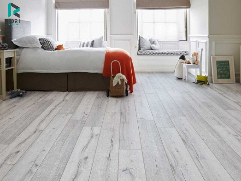 Sàn gỗ màu trắng ứng dụng cho nhiều không gian nội thất