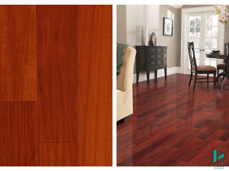 Sàn gỗ nâu đỏ che khuyết điểm tốt